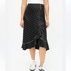 Ganni Polka Dot Ruffle MIDI Skirt
